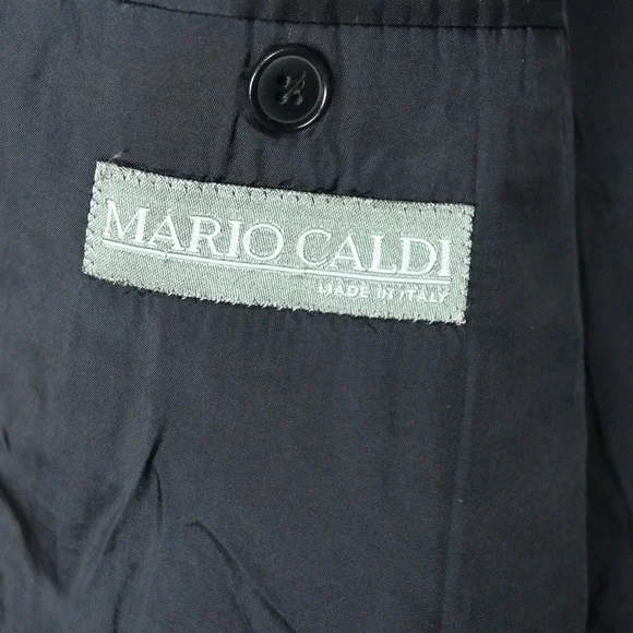 Vtg Mario‎ Caldi 48R Navy Blue Flannel Italy Old Money Suit Jacket Sport Coat